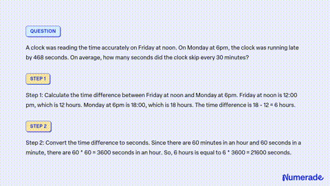 SOLVED A clock was reading the time accurately on Friday at noon