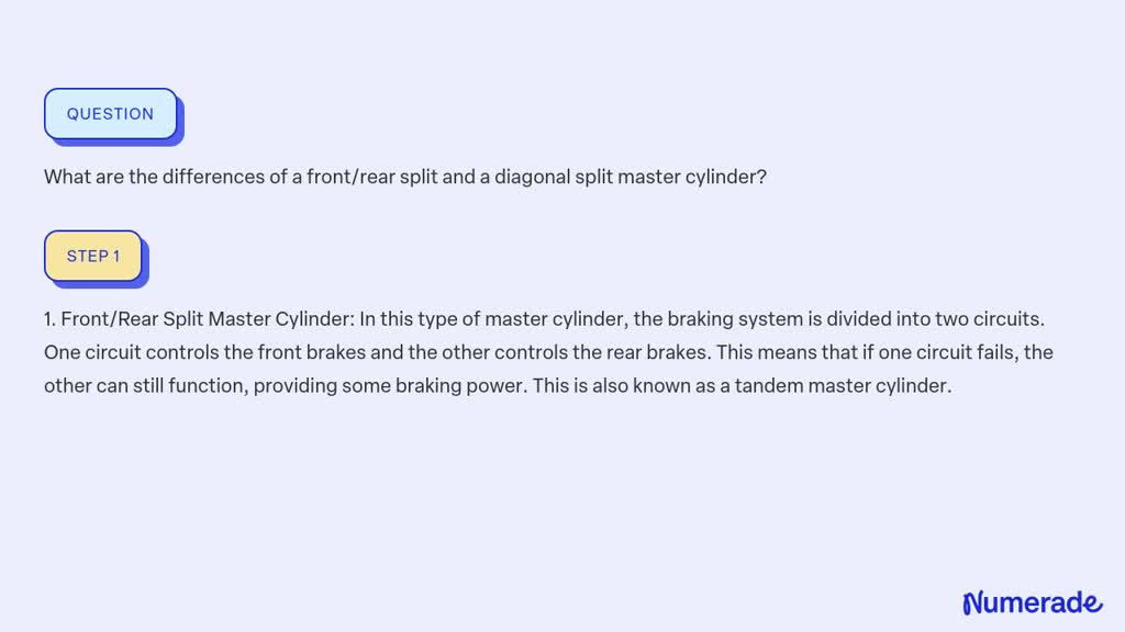 SOLVED: What are the differences of a front/rear split and a diagonal ...