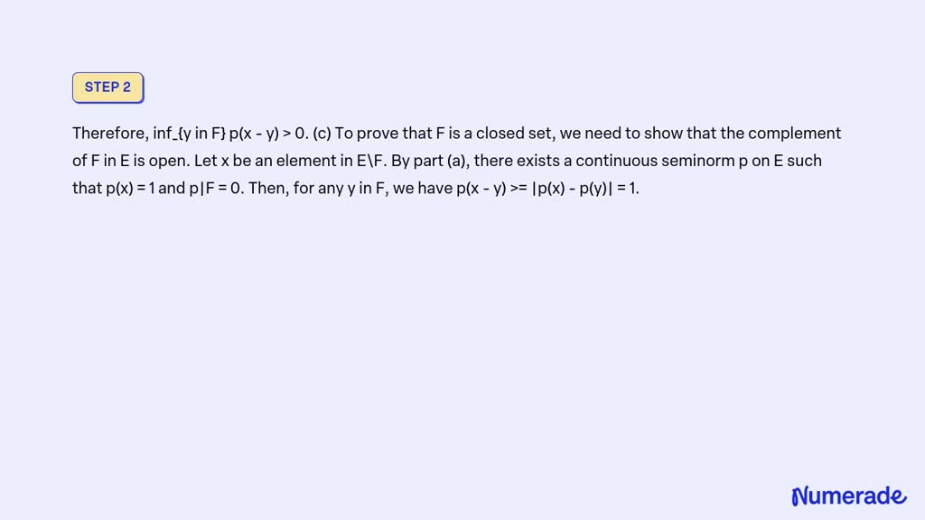 Solved Let E A Locally Conver Hausdorff Space F Is A Finite Dimensional Quantum Space Of E A