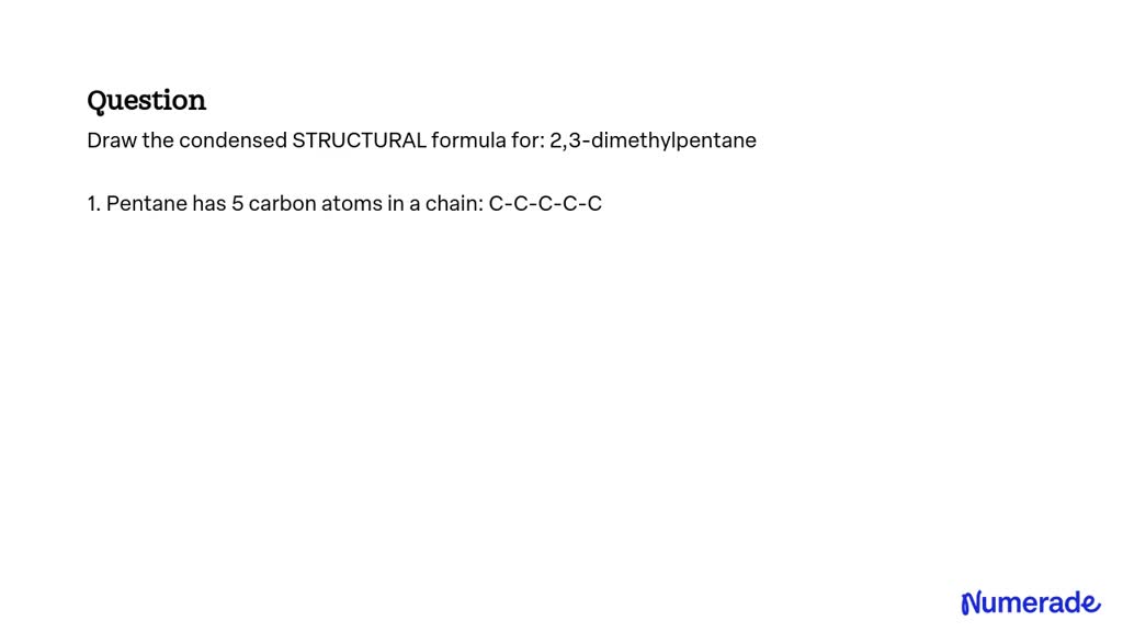 draw the structural formula of 2 3-dimethylpentane