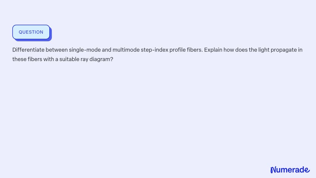 Solveddifferentiate Between Single Mode And Multimode Step Index