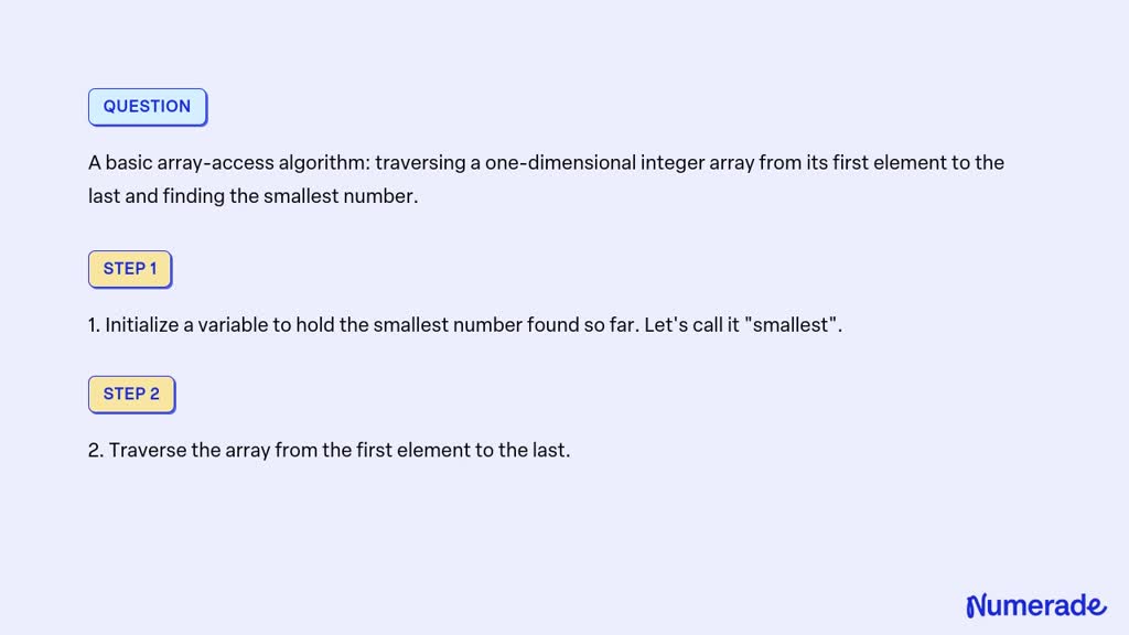 Video Solution: A Basic Array-access Algorithm: Traversing A One 