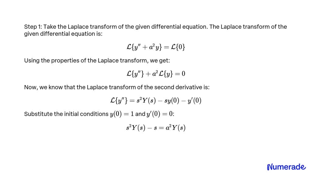 Solvedsolve The Problem By The Laplace Transform Method Verify That Your Solution Satisfies 1872