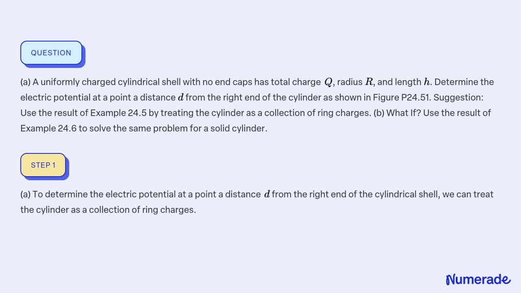 ⏩SOLVED:(a) A uniformly charged cylindrical shell with no end caps ...