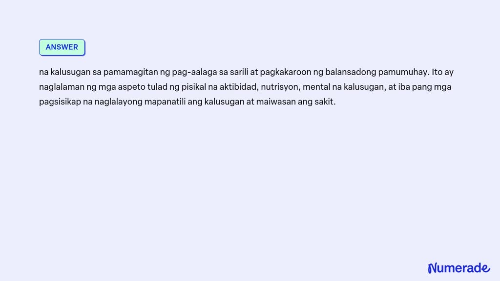 SOLVED: Ano Ang Tawag Sa Sangkap Ng Physical Fitness Na May Kinalaman ...