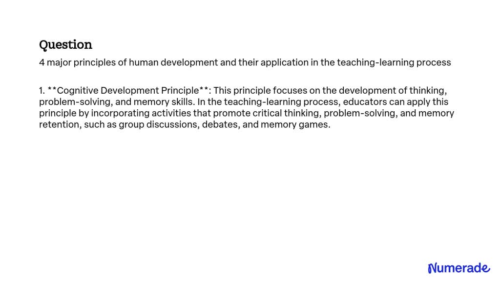 What Are The 4 Major Principles Of Human Development