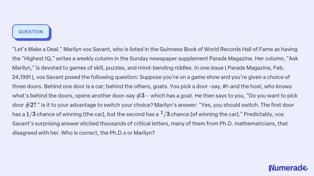 Parade's Ask Marilyn (Answers To by Vos Savant, Marilyn