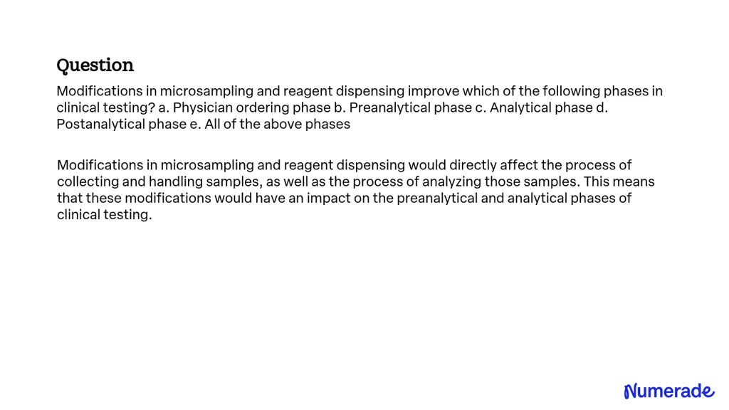 SOLVEDModifications in microsampling and reagent dispensing improve