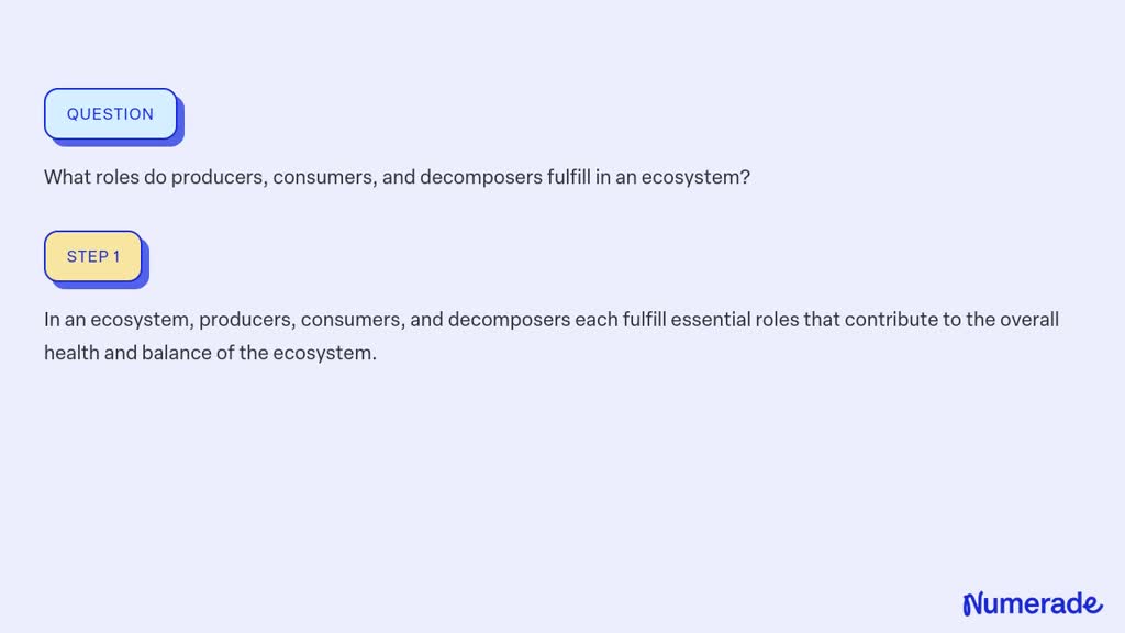 SOLVED:What Roles Do Producers, Consumers, And Decomposers Fulfill In ...