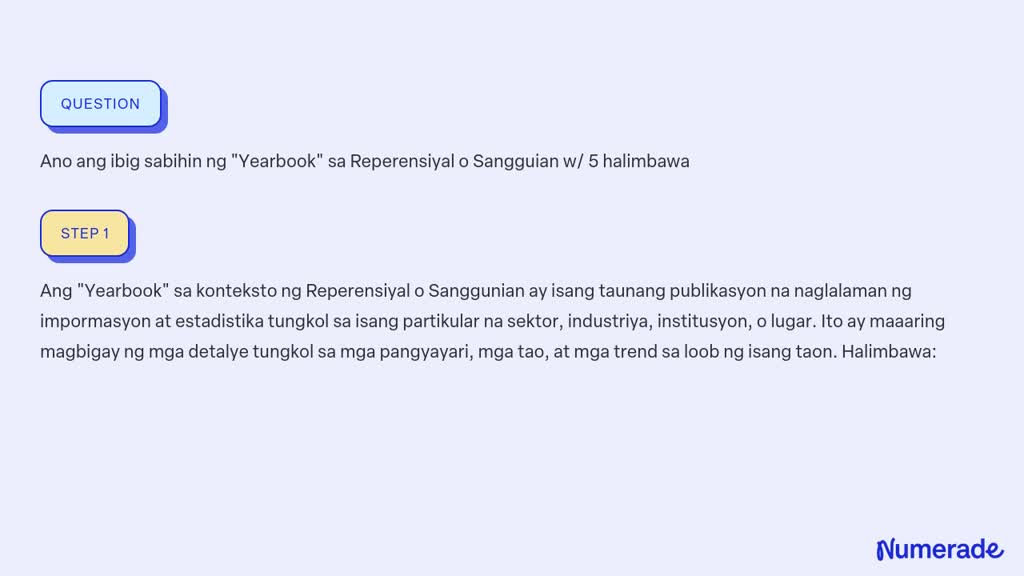 SOLVED: Ano ang ibig sabihin ng 