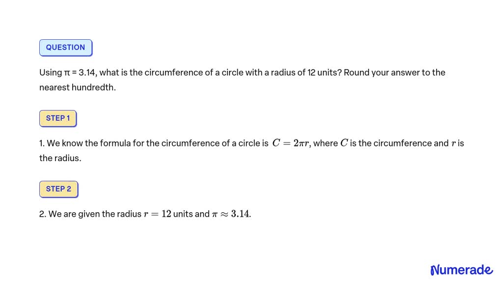 Video Solution: Using π = 3.14, What Is The Circumference Of A Circle 