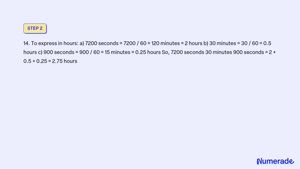 SOLVED: me ayudan por favor 13. Exprese en segundo: hora 10 minutos 0) 1/2  hora 5 minutos 14.- Exprese en horas: 2) 7200 segundos 30 minutos 900  segundos 15.- Exprese en kg