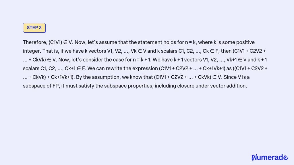 VIDEO solution: Let V be a subspace of FP. Prove the following by ...