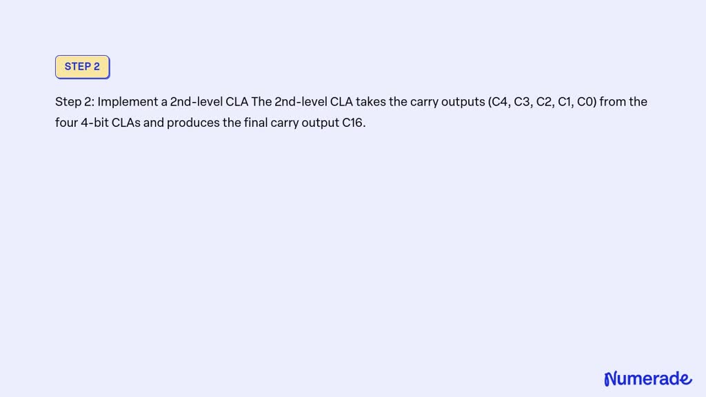 VIDEO solution: 4-bit CLA (Carry Lookahead Adder) with AOI (AND/OR ...