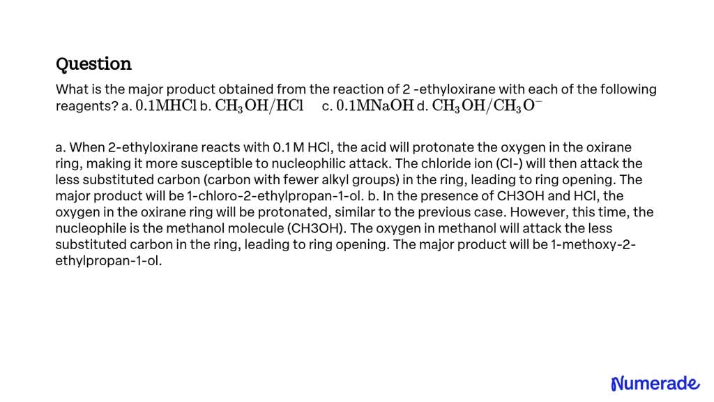 SOLVED:What is the major product obtained from the reaction of 2 ...