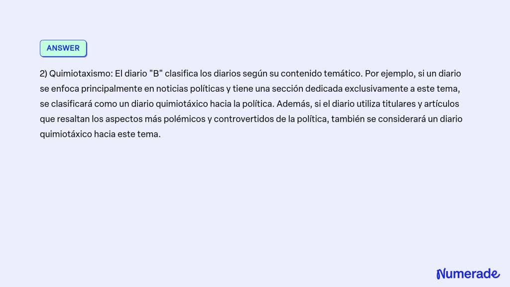 SOLVED: Realizar Dos Ejemplos De Taxismo Cómo Clasifica Los Diarios En ...