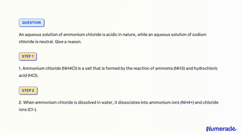 Write the chemical formula of ammonium chloride. Explain why an aueous  solution of ammonium chloirde 