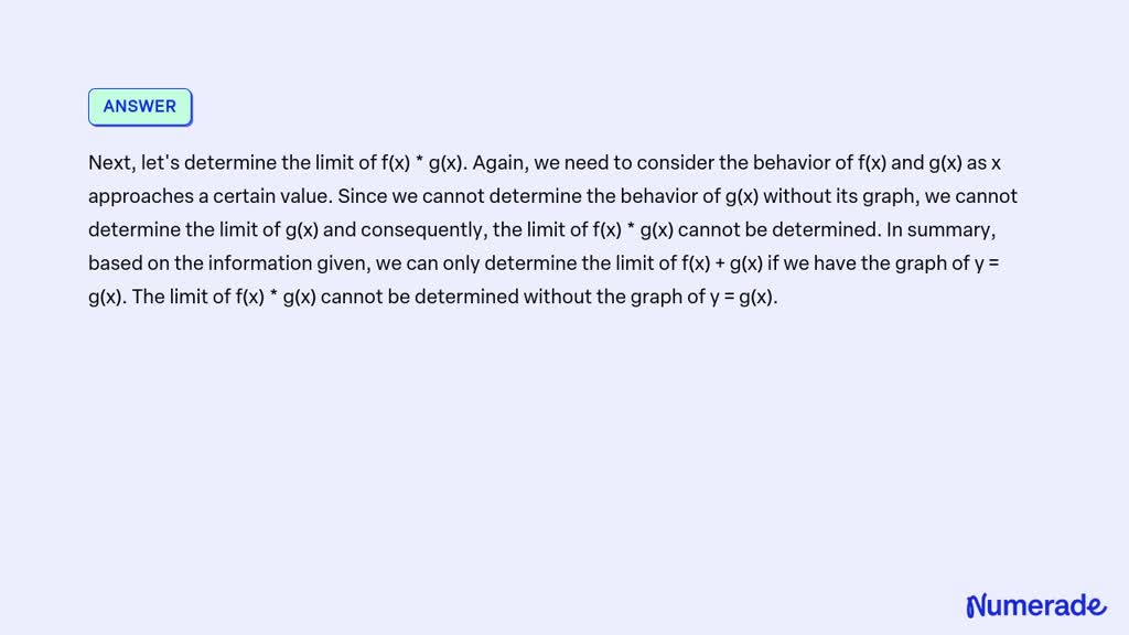 Video Solution: The Graphs Of Y = F(x) And Y = G(x) Are Shown Below 