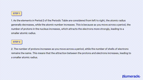 SOLVED Trends in the Periodic Table As one progresses from left