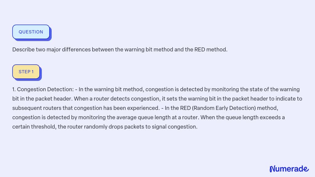 SOLVED:Describe two major differences between the warning bit method ...