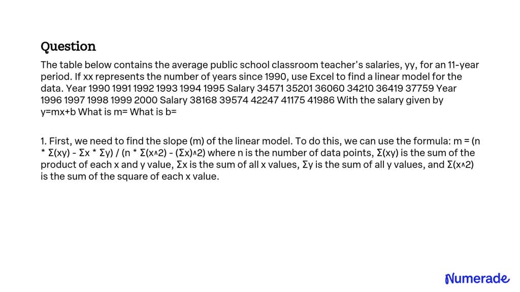 SOLVED: The table below contains the average public school classroom ...