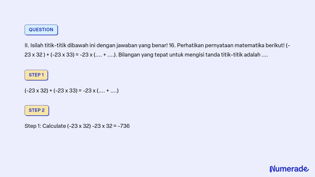 SOLVED: II. Isilah Titik-titik Dibawah Ini Dengan Jawaban Yang Benar ...