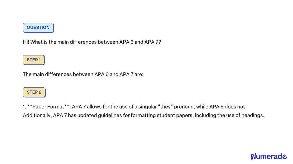 main differences between apa 6 and 7