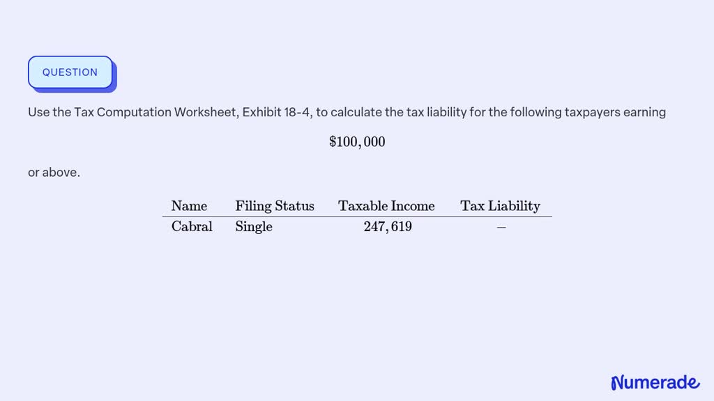 How To Use The Tax Computation Worksheet