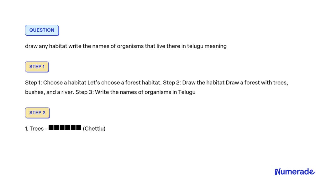 SOLVED: draw any habitat write the names of organisms that live there