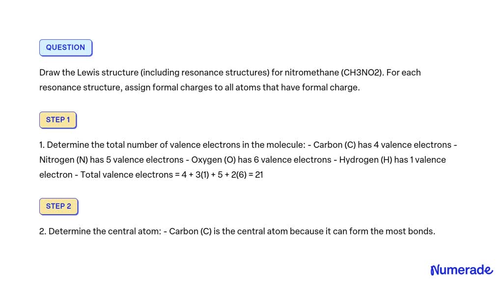 SOLVED Draw the Lewis structure (including resonance structures) for