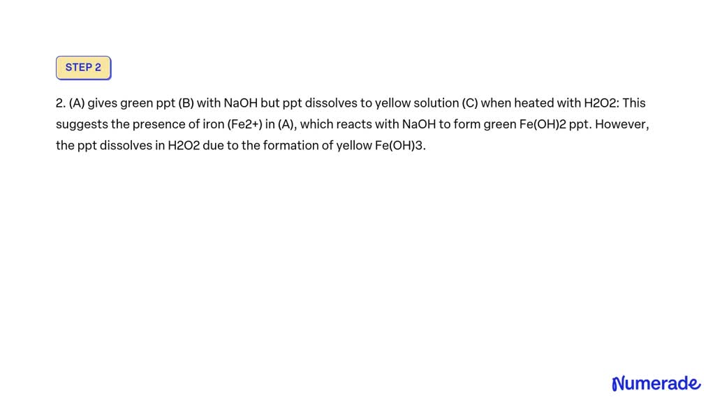 SOLVED: (A) gives white ppt with AgNO3 soluble in aq NH3 . (A) gives ...