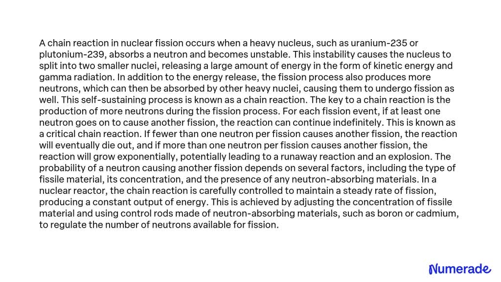 SOLVED: Part A How Does A Chain Reaction Occur In Nuclear Fission ...