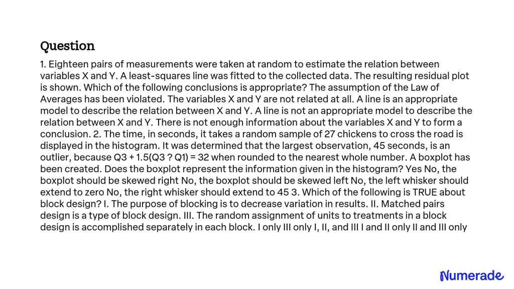 SOLVED: 1. Eighteen pairs of measurements were taken at random to ...