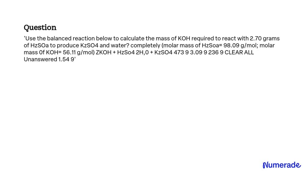 Video Solution: Use The Balanced Reaction Below To Calculate The Mass 