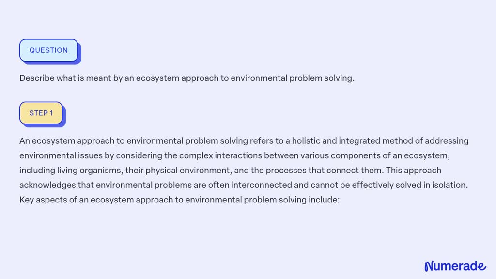 ecosystem approach to environmental problem solving