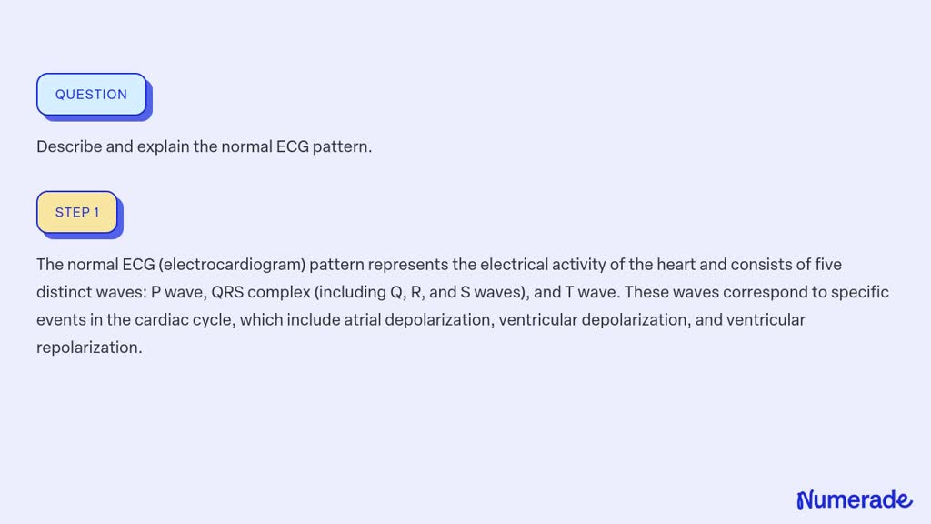 SOLVED:Describe And Explain The Normal ECG Pattern.