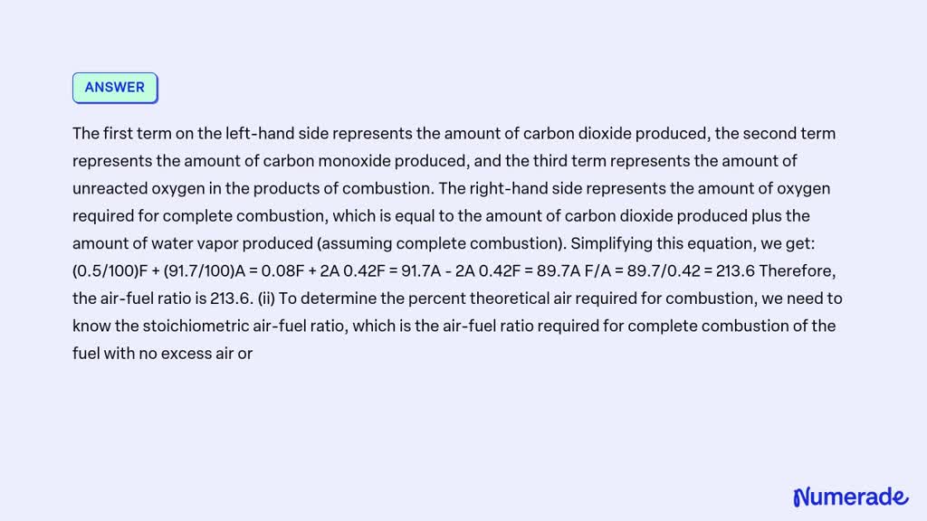 SOLVED: Orsat analysis of the products of combustion of a hydrocarbon ...