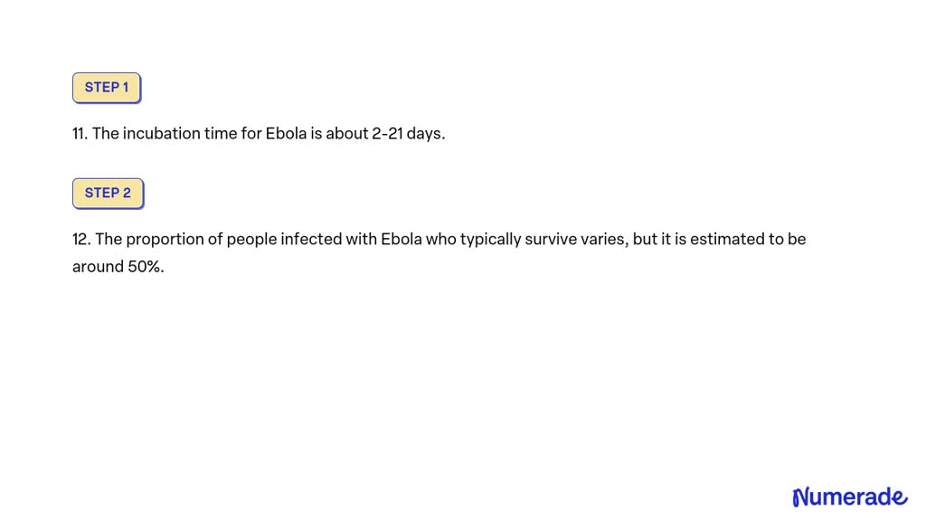 VIDEO solution: 11. The incubation time for Ebola (that is the time ...