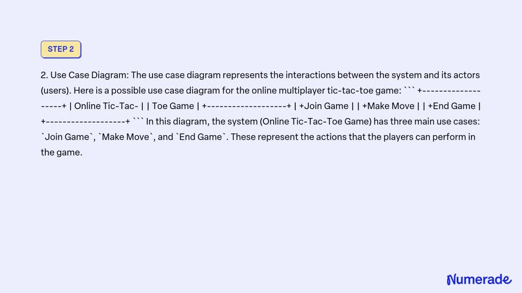 SOLVED: Develop the following UML diagrams for an online; multiplayer ...